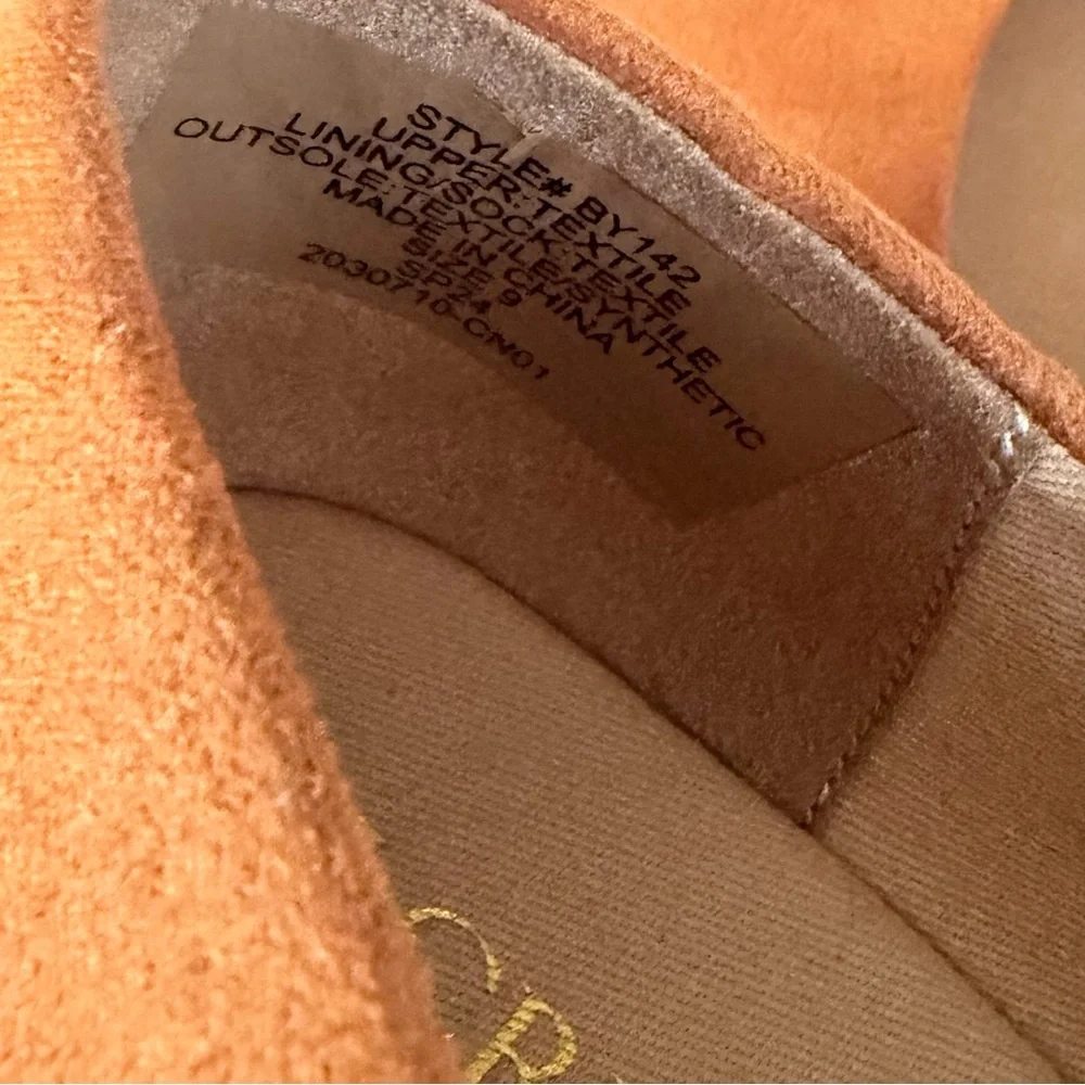 J. Crew Cognac Espadrille Faux Suede Wedges Women's Size 9
